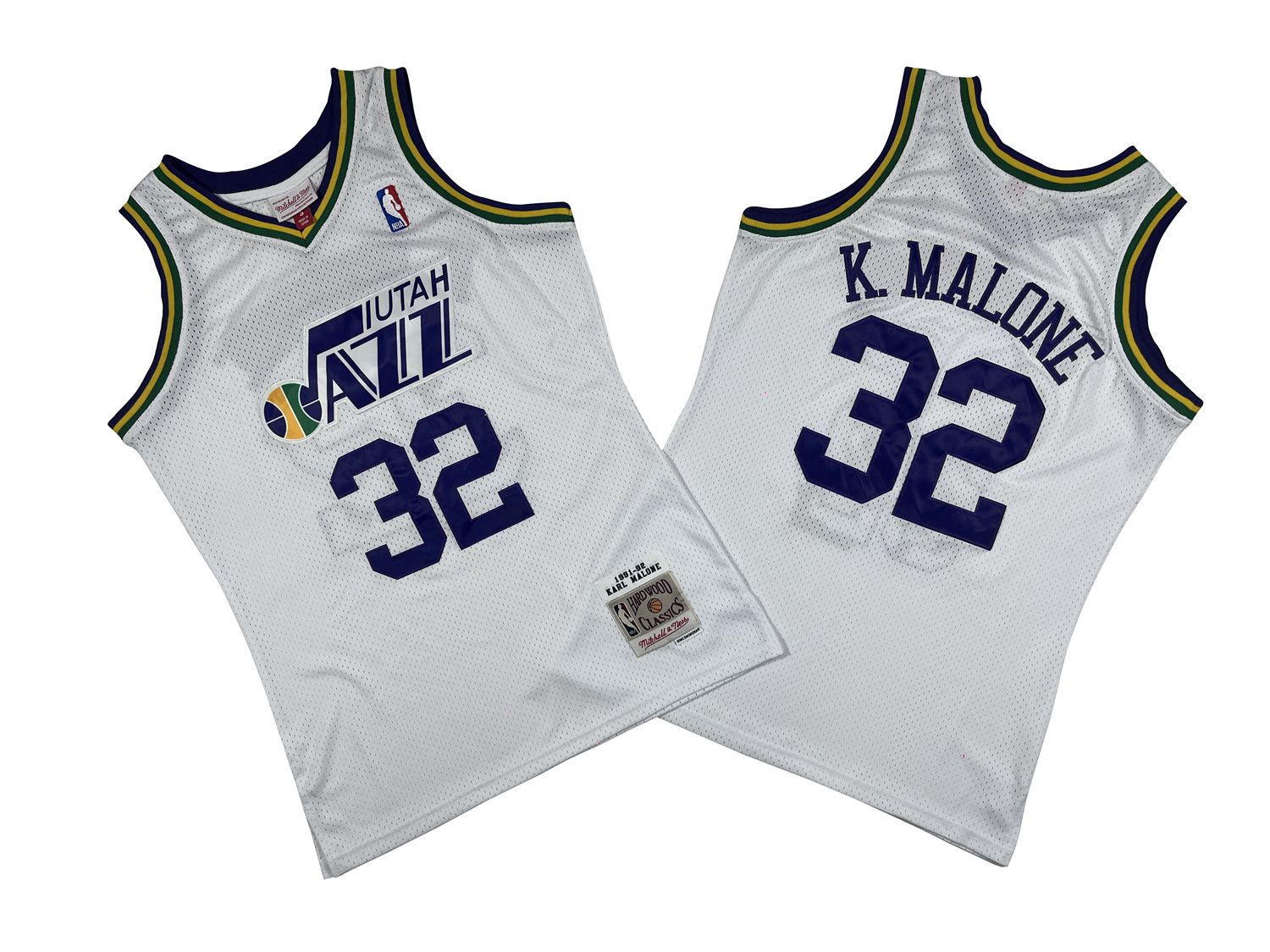 Men Utah Jazz 32 K.Malone White Throwback NBA Jersey